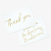 Golden Stylish Lettered Wedding "Thank you"