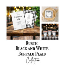 Rustic Black and White Buffalo Plaid Collection