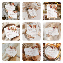 Fall Floral Pumpkin Baby Shower Collection