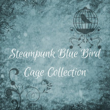 Steampunk Blue Bird Cage