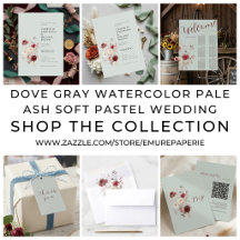 Dove Gray Watercolor Pale Ash Soft Pastel Wedding 