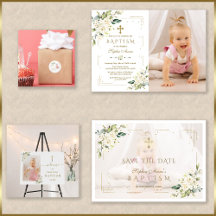 White Flowers Gold Baptism