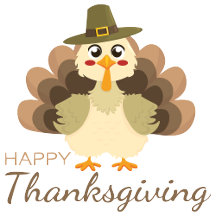 Happy Thanksgiving Cute Turkey