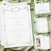Elegant Vintage Baroque Sage Green Wedding
