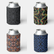 Can Cooler Sleeves With Abstract Designs 