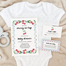 Cherry on Top   Colorful Retro Baby Shower
