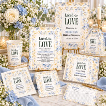 Laced in Love Dusty Blue Floral Lace Bridal Shower