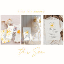 sunshine 1st birthday watercolor sun yellow modern