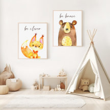 Woodland Animals and Quotes Nursery Prints