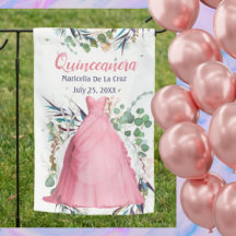 Elegant Pink Dress & Gold Geometric Quinceañera