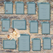 Modern Beach Abstract Teal & Gold Wedding Suite