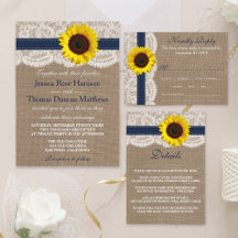 The Rustic Sunflower Wedding Collection - Navy