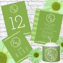 Rustic Greenery Classic Wedding Bridal Set Green