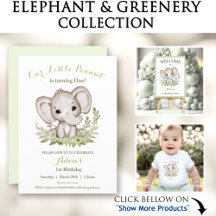 Cute Elephant And Greenery