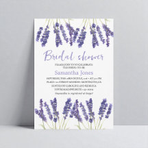 Lavender Purple Flowers Watercolor Bridal shower
