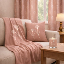 Dusty Rose Simple Flower Living Room & Walls