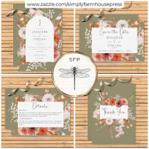 Boho Burnt Orange Floral Arch Monogram Sage