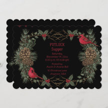 CHRISTMAS POTLUCK SUPPER and PARTY INVITATIONS