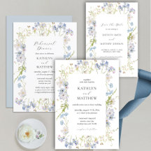 Dusty Blue Wildflower Whimsical Wedding