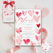Valentine Bridal Shower Romantic Whimsical Hearts