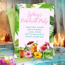 Tropical Bridal Shower Invitations