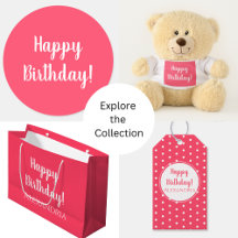 Pink Happy Birthday Party Celebration Supplies