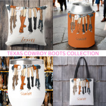 Texas Ladies Fashion Illustration Cowboy Boots