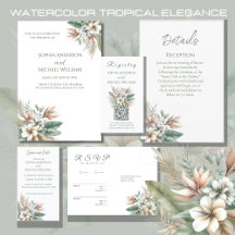 Watercolor Tropical Elegance Wedding Collection