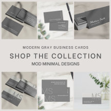 Modern Minimal Gray Professional Business Cards