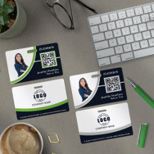 Photo Corporate Employee QR Code Horizontal Badge