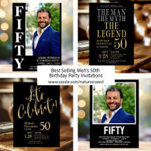 Best Selling Men's 50th Birthday Party Invitations