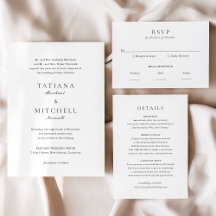 Classic Elegant Wedding Invitation Suite