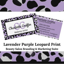 Lavender Purple Leopard Print Salon Branding Suite