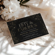 gold glitter fifty and fabulous elegant birthday