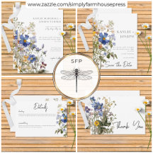 Rustic Meadow Wildflower Purple Watercolor Wedding