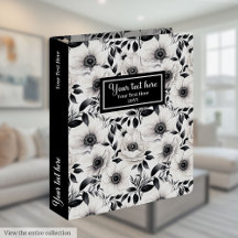 Best Selling Black and White Flowers Ring Binders