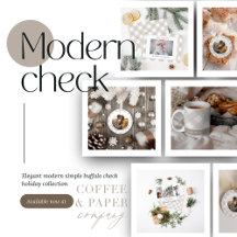 Buffalo tartan modern natural photo Christmas