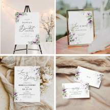 Greenery Purple Lilac Bridal Shower Collection