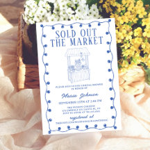 Whimsical Hand Drawn Flower Market Bridal Shower