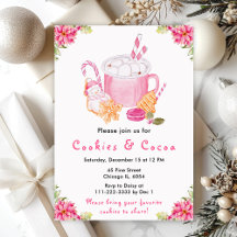 Cookies and Cocoa Pink Birthday and Christmas