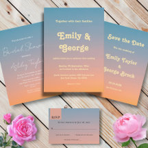 Elegant Chic Blue Orange Sky Wedding Collection