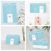 Simple Elegant Sweet Alpaca Llama Boy Baby Shower