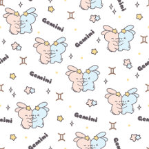 Zodiac Embrace - Gemini Twins Bunny Pattern