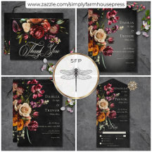 Dark Elegant Autumn Floral Wedding
