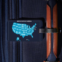Minimal USA Map Teal on Navy Design