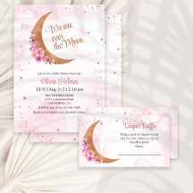 Golden Floral Moon Baby Shower Collection