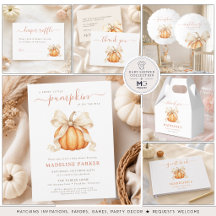 Orange Little Pumpkin Bow Baby Shower