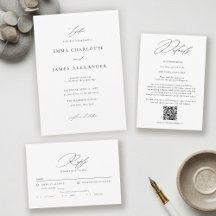 Modern Minimalist Typography Elegant Wedding Suite