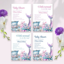  Pastel Floral Mermaid Baby Shower Collection