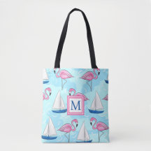 Pink Flamingos & Blue Sailboats